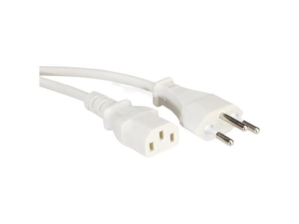 Värde Nätkabel T12 till C13, vit 1.8m, 1.8 mm
