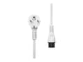 Miniatyrbilde 3 av 5: ProXtend - Strømkabel - type F (hann) vinklet til IEC 60320 C5 rett - 250 V - 16 A - 2 m - hvit - Europa