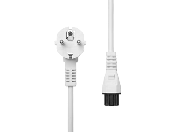 ProXtend - Strømkabel - type F (hann) vinklet til IEC 60320 C5 rett - 250 V - 16 A - 2 m - hvit - Europa
