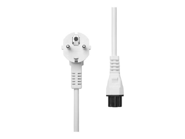 ProXtend - Strømkabel - type F (hann) vinklet til IEC 60320 C5 rett - 250 V - 2.5 A - 5 m - hvit - Europa