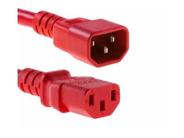 MicroConnect - Strømforlengelseskabel - IEC 60320 C14 til power IEC 60320 C13 - 10 A - 3 m - rød