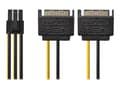 Miniatyrbilde 3 av 5: Nedis - Strømadapter - 6-pins PCIe-strøm (hunn) til SATA-strøm (hann) - 15 cm - forskjellige