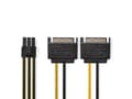 Miniatyrbilde 4 av 5: Nedis - Strømadapter - 6-pins PCIe-strøm (hunn) til SATA-strøm (hann) - 15 cm - forskjellige