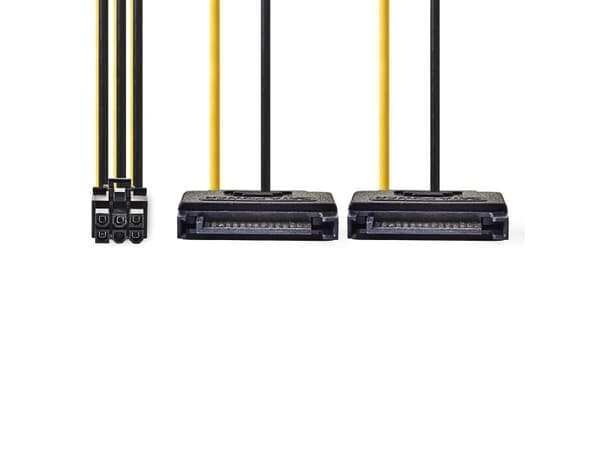 Nedis - Strømadapter - 6-pins PCIe-strøm (hunn) til SATA-strøm (hann) - 15 cm - forskjellige