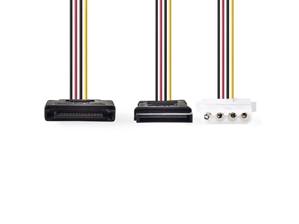 Nedis - Strömadapter - SATA-ström (hane) till 4 pin intern effekt, SATA-ström (hona) - 15 cm - olika