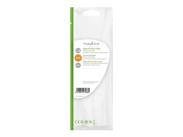 Nedis - Strömadapter - SATA-ström (hane) till 4 pin intern effekt, SATA-ström (hona) - 15 cm - olika