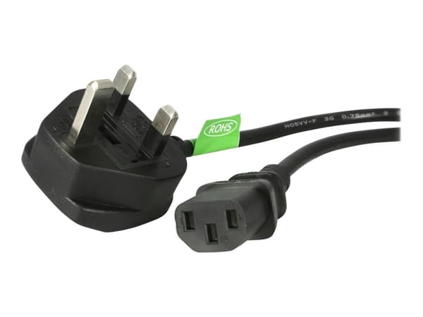 StarTech.com 3ft (1m) UK Computer Power Cable, BS 1363 to C13 Power Cord, 18AWG, 10A 250V, Black Replacement AC Power Cord, Monitor Power Cable, BS 1