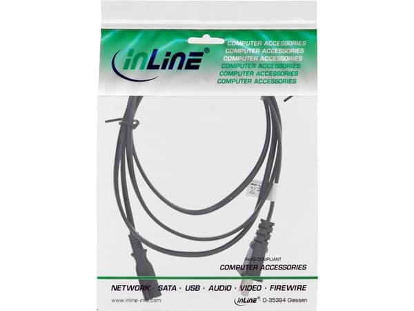 InLine 16654T, 1,8 m, NEMA 1-15P, C7-kontakt, 250 V