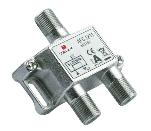 Triax AFC 1211, Kabelspillter, 75 O, 5 - 1218 MHz, Metallisk, Zink, Hunkjønn