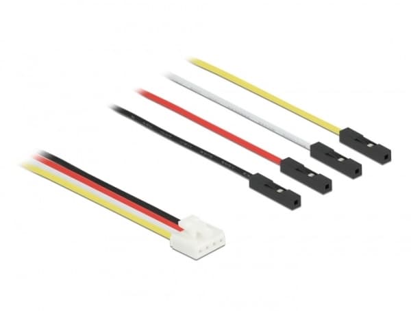Delock IOT - Strøm/data-kabel - 4 pin Grove (hann) til brokabler (hunn) - 5 A - 20 cm - strømkabel - svart, hvit, gul, rød