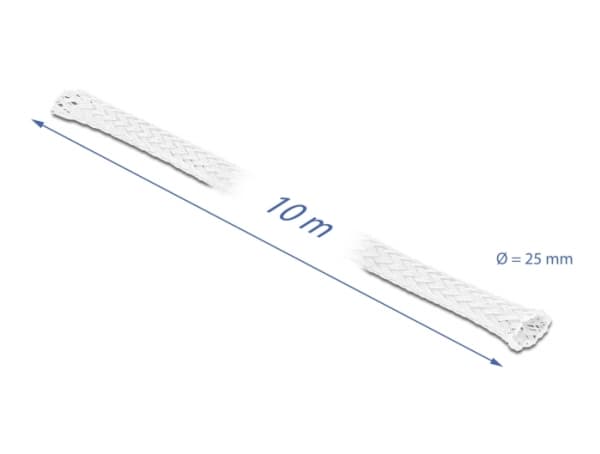 Delock - Flätad ärm - 10 m - vit