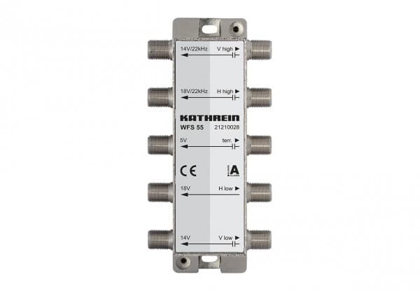 Kathrein WFS 55, Kabelsplitter, 75 O, 5 - 2150 MHz, Sølv, Hunkjønn, 0,4 dB