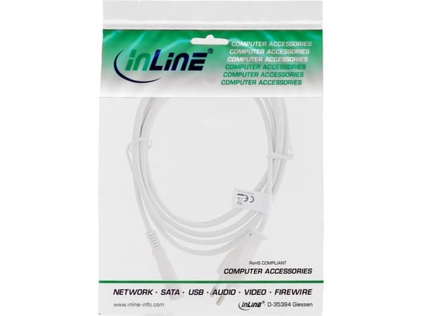 Inline 16654w Power Cord Mains Plug To Euro 8 C7 Plug White 1.5m 1 X