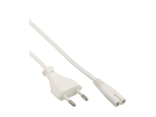 Inline 16654w Power Cord Mains Plug To Euro 8 C7 Plug White 1.5m 1 X