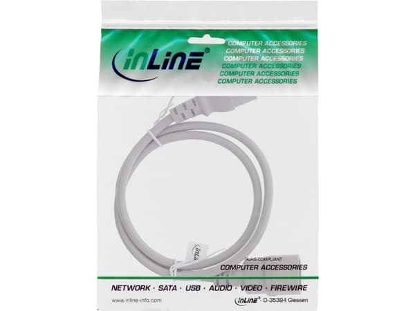InLine 16502A, 2 m, C13-kontakt, C14-kontakt, H05VV-F, 250 V