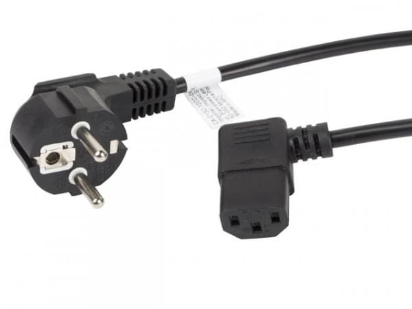 Lanberg - Strömkabel - power CEE 7/7 (hane) vinklad till IEC C13 vinklad - 10 A - 3 m - svart