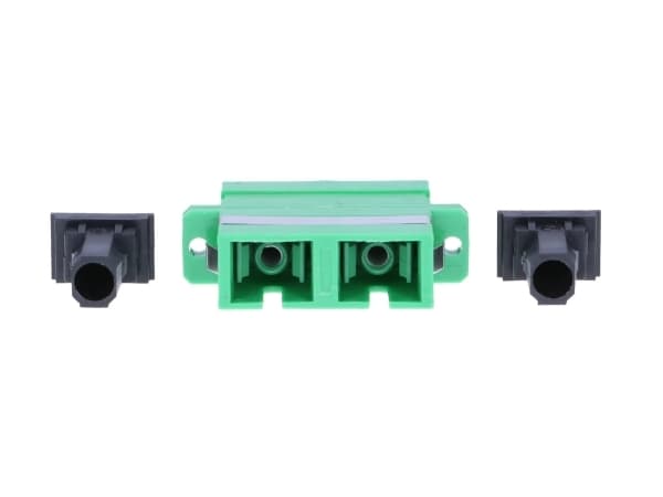 Extralink ADAPTER SC/APC SM DUPLEX - Adapter, SC/APC, Obelagd, Grön, Enkelläge, Akrylnitrilbutadienstyren (ABS), Keramiska