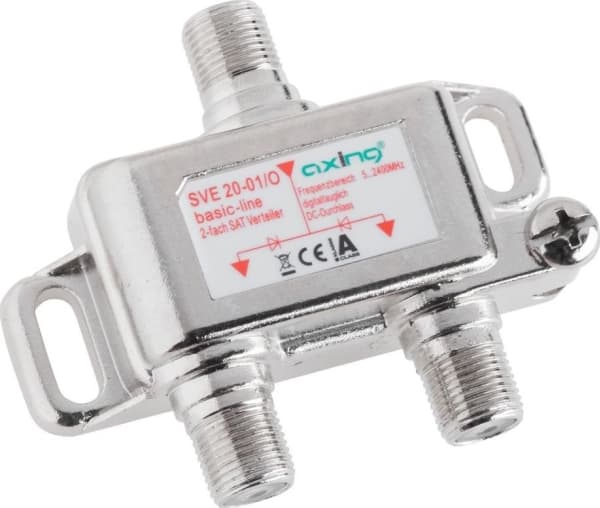 Axing SVE02001, Kabelkniv, 75 O, 5 - 2400 MHz, Silver, 1 styck, 1x F-type