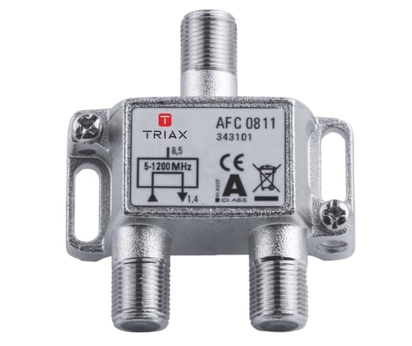 Triax AFC 0811, 75 O, 5 - 1218 MHz, Sølv, 1 stykker, F-type, 48 mm