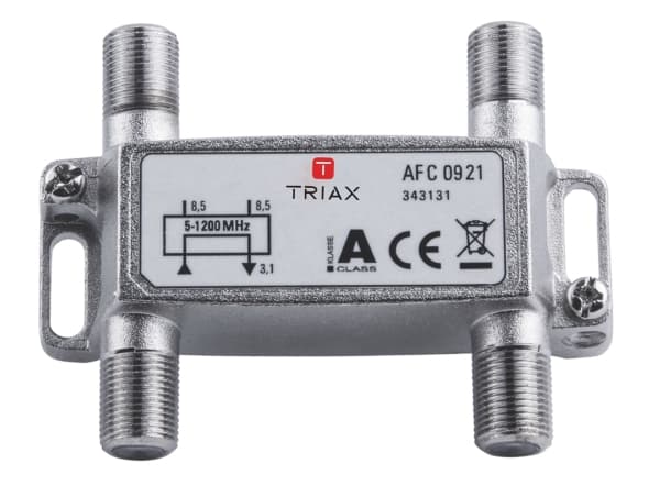 Triax AFC 0921, 75 O, 5 - 1218 MHz, Sølv, Hunkjønn, 4,3 dB, 1 stykker