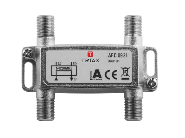 Triax AFC 0921, 75 O, 5 - 1218 MHz, Sølv, Hunkjønn, 4,3 dB, 1 stykker