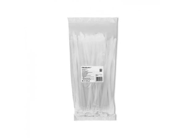 Qoltec - Kabelfestebånd - reusable, self-locking, 7.2 * 250 mm - 25 cm - hvit (en pakke 100)