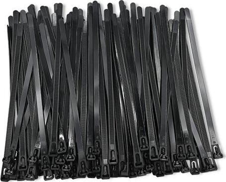 Qoltec - Kabelfestebånd - reusable, self-locking, 7.2 * 250 mm - 25 cm - svart (en pakke 100)