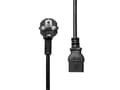 Miniatyrbilde 5 av 5: ProXtend - Strømkabel - IEC 60320 C19 til type F (hann) vinklet - 250 V - 10 A - 1 m - svart - Europa