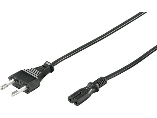 goobay NK 104 S-150 - Strømkabel - Europlug (hann) til IEC 60320 C7 - AC 250 V - 2.5 A - 1.5 m - svart