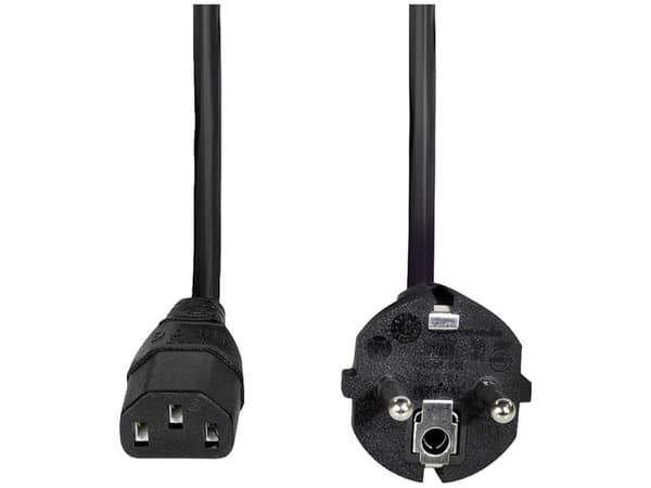 LogiLink Cooling Appliances Liitäntäkaapeli [1x pistoke - 1x IEC-liitäntä C13] 1,80 m Musta