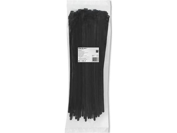 Qoltec - Kabelfestebånd - reusable, self-locking, UV, 7.2 * 450 mm - 45 cm - svart (en pakke 100)