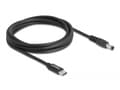 Miniatyrbilde 3 av 5: Delock - Strømkabel - 24 pin USB-C (hann) til 5,5 x 2,1 mm DC-jakk (hann) - 20 V - 3 A - 1.5 m - svart