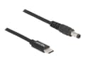 Miniatyrbilde 1 av 5: Delock - Strømkabel - 24 pin USB-C (hann) til 5,5 x 2,1 mm DC-jakk (hann) - 20 V - 3 A - 1.5 m - svart