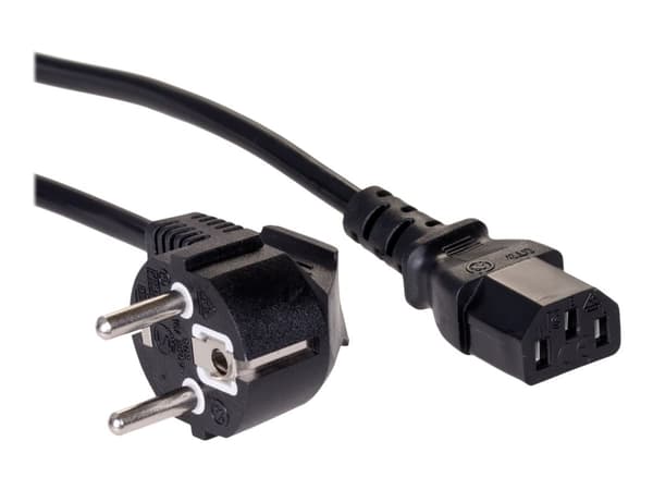 Akyga AK-PC-06C - Strømkabel - power CEE 7/7 til power IEC 60320 C13 - 250 V - 10 A - 3 m - svart