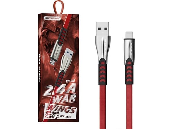 Kabel USB Somostel USB-A - Lightning 1 m Czerwony (25701)