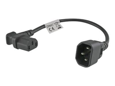 MicroConnect - Strømadapter - power IEC 60320 C13 rett til IEC 60320 C14 vinklet - AC 250 V - 10 A - 30 cm - svart