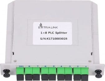 Extralink 1:8 PLC SPLITTER SC/APC SLOT TYPE, Kabelspillter, Grå, ABS, Hunkjønn, 100 g, Polybag