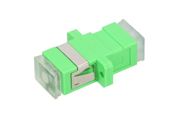 Extralink ADAPTER SC/APC SM SIMPLEX GREEN TRANSPARENT DUST CAPS - Adapter, SC/APC, Eristämätön, Vihreä, Yksittäistila, Akryylinitriilibutadieenistyre