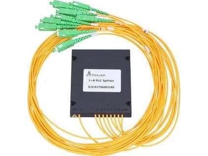 Extralink 1:8 PLC SPLITTER SC/APC 2.0MM 1.5M G657A ABS MODULE, Kabeldelare/fördelare, Svart, Grön, Gul, ABS, Polyvinylklorid (PVC), Hane/Hane