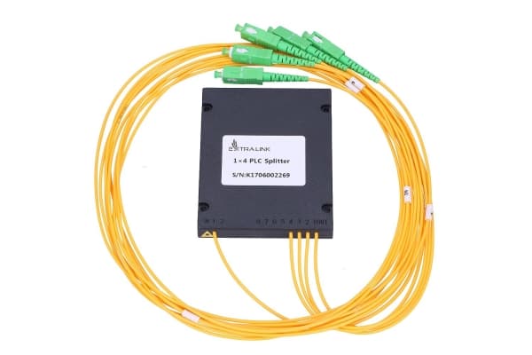 Extralink 1:4 PLC SPLITTER SC/APC 2.0MM 1.5M G657A ABS MODULE, Kabelspillter, Sort, ABS, Hankjønn, Polybag