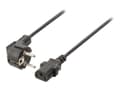 Miniatyrbilde 2 av 5: Nedis - Strømkabel - power CEE 7/7 (hann) vinklet til power IEC 60320 C13 - 10 A - 2 m - rund - svart