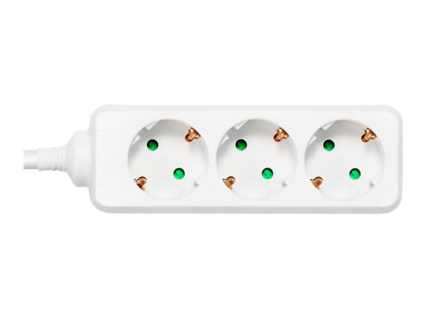 DELTACO GT-0303 - Förlängningskabel för ström - power CEE 7/7 (hane) till power CEE 7/3 (hona) - 1.5 m - vit