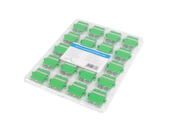 Lanberg - Nettverkkopler - SC/APC-enkeltmodus (hunn) til SC/APC-enkeltmodus (hunn) - fiberoptisk - dupleks - 9 / 125 micron - grønn (en pakke 20) - f