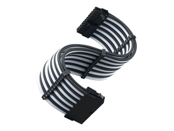 SilverStone PP07E - Strømforlengelseskabel - 24-pins ATX (hunn) til 24-pins ATX (hann) - 30 cm - svart, hvit