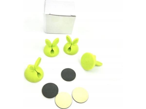 Organizer OEM ORGANIZER DO KABLI 4SZT., GREEN / ZIELONY