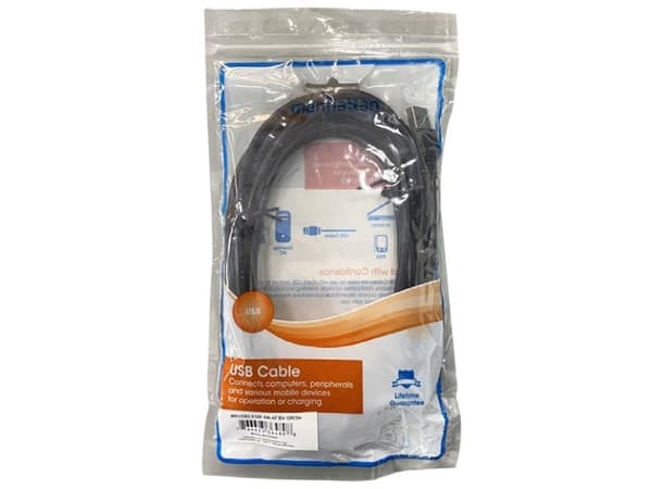 Manhattan 364898, 3 m, USB A, USB A, USB 2.0, 0,48 Gbit/s, Svart