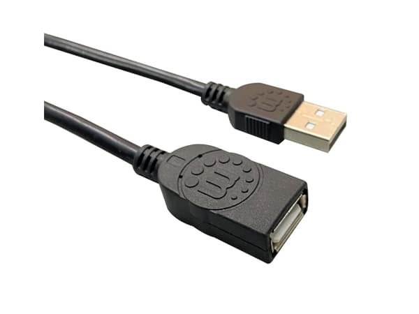 Manhattan 364898, 3 m, USB A, USB A, USB 2.0, 0,48 Gbit/s, Svart
