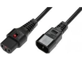 IEC Lock IEC LOCK 10 A strömkabel, med lås, 0,5 m, svart - NZ/KSG/KLG/140/050/SW/BU