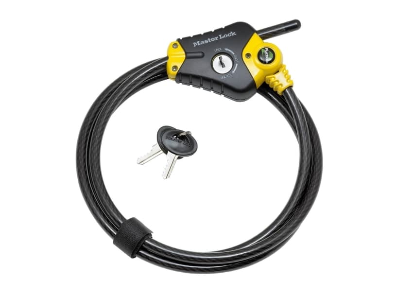 MASTER LOCK 8433EURD, 1,8 m, nyckel, Stål, Svart, Gul