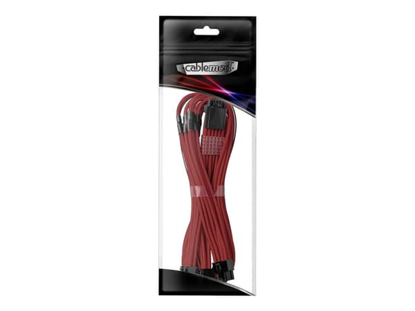 CableMod RT-Series Pro ModMesh Sleeved 12VHPWR StealthSense - Strømkabelsett - blodrød